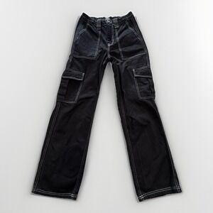 BDG Womens Black Skater Thick Stitch Cargo Pants Streetwear-Sz 25-Grunge-Y2K-00s